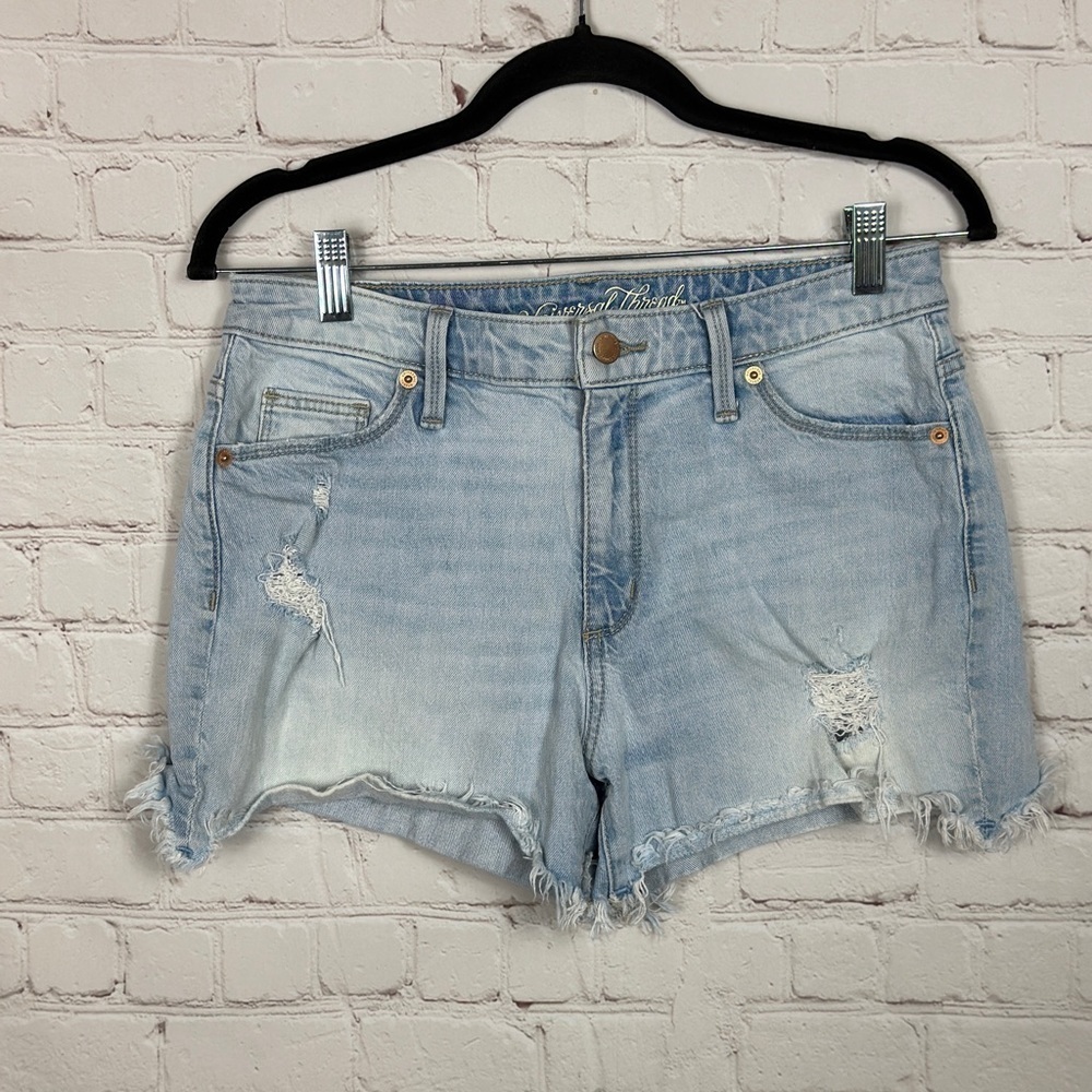 Universal Thread high rise shortie‎ cut off jean distressed raw hem shorts sz 6